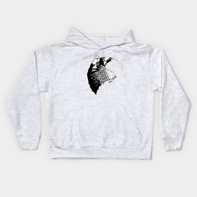 Three-Eyed Raven - B/W Kids Hoodie by Indi Martin